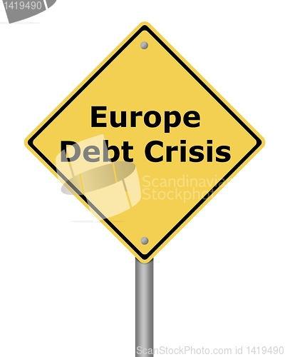 Image of Warning Sign Europe Debt Crisis