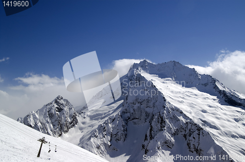 Image of Ski slope. Ski resort.