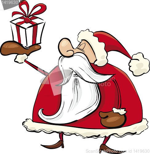 Image of Santa Claus with gift