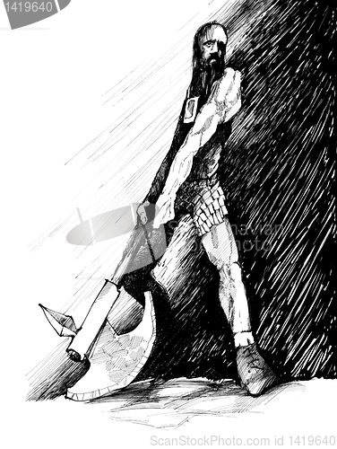 Image of ancient fantasy warrior with axe