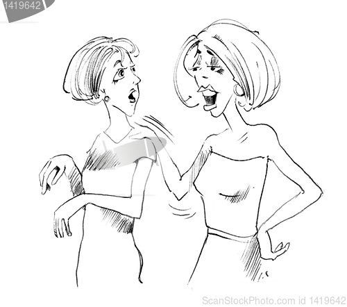 Image of two women talking