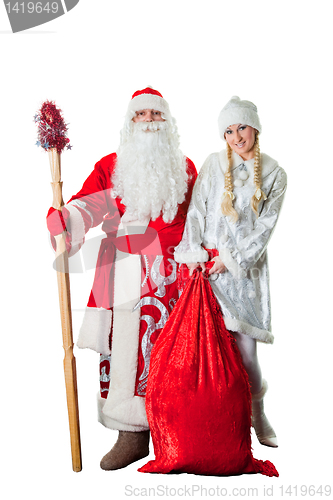 Image of Russian Christmas characters father Frost and Snow Maiden 