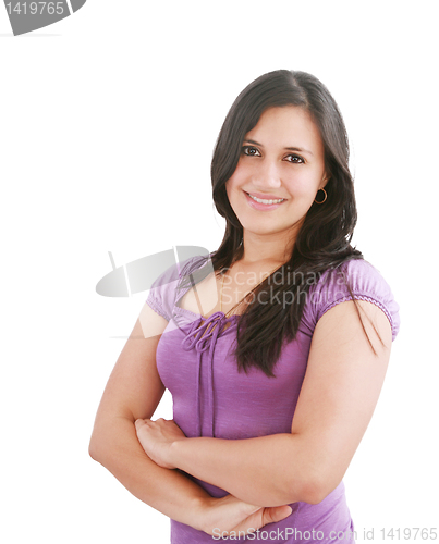 Image of Smiling business woman. Isolated over white background 