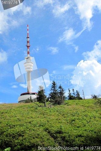 Image of Praded tower in Jeseniky mountains in Czech republic