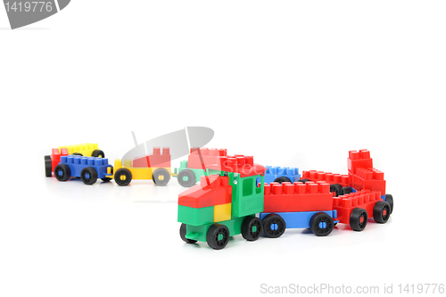 Image of plastic train isolated on the white backround