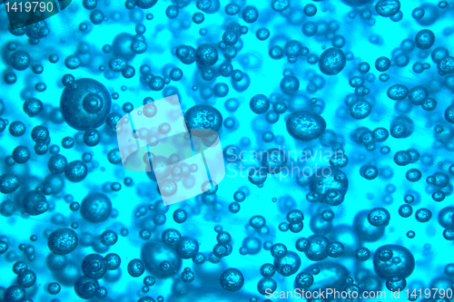 Image of water background with bubles in the blue colors