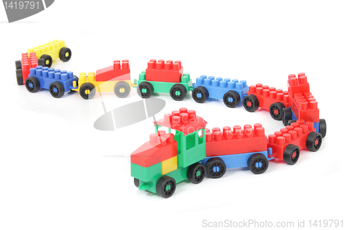 Image of plastic train isolated on the white backround