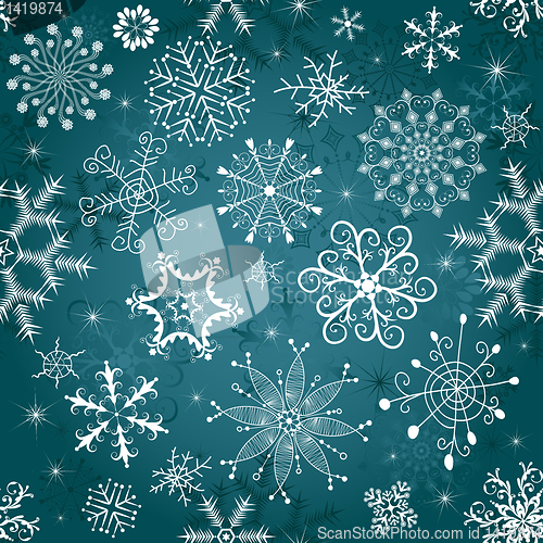 Image of Christmas blue seamless tracery