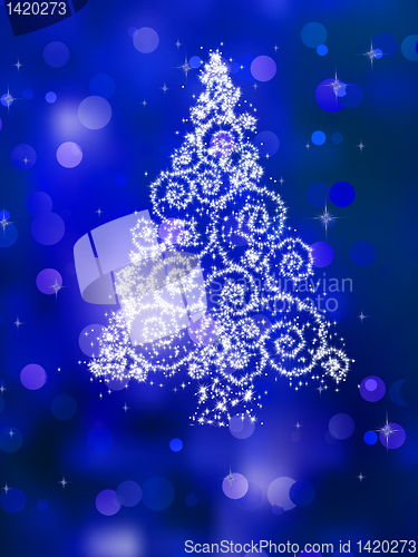 Image of Christmas tree illustration on golden. EPS 8