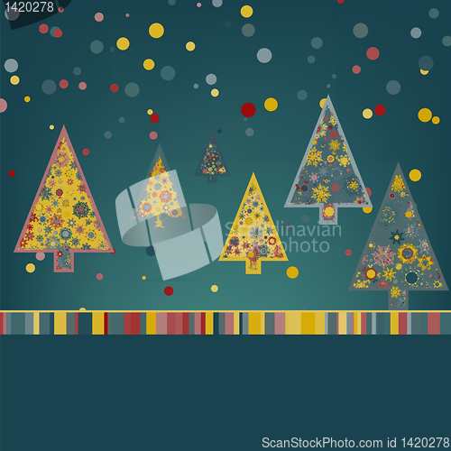 Image of Retro Christmas Card Template. EPS 8