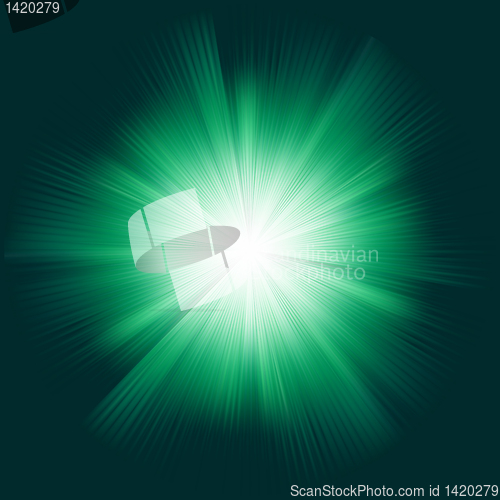 Image of A Green color design with a burst. EPS 8