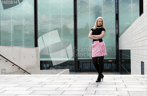 Image of blonde girl posing
