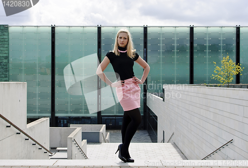 Image of blonde girl posing