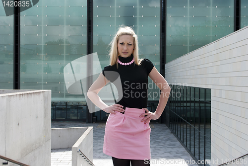 Image of blonde girl posing