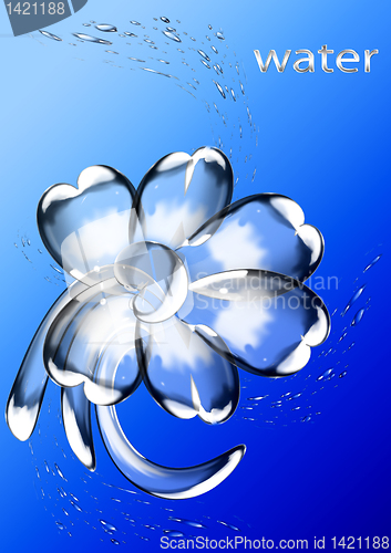 Image of Flower from water drops