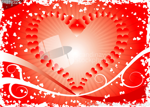Image of Grunge valentines background, vector