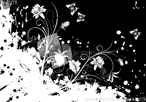 Image of Grunge Flower Frame