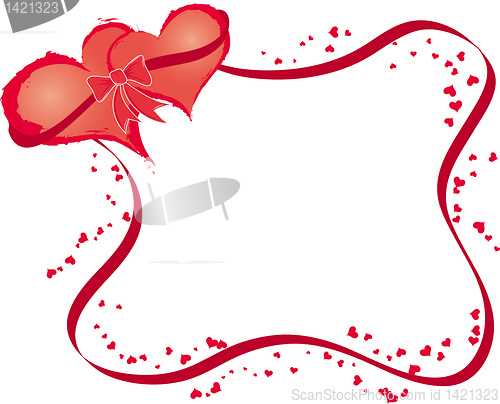Image of Valentines frame with hearts, vector