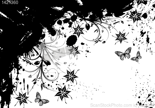 Image of Grunge Flower Frame