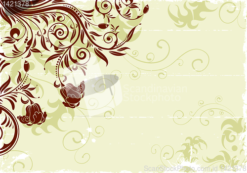 Image of Grunge floral frame