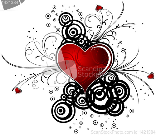 Image of Abstract valentine's background with hearts, vector