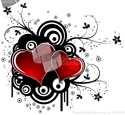 Image of Abstract valentines background, vector