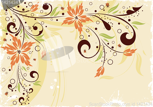 Image of Grunge floral frame