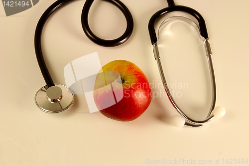 Image of Stethoscope with apple 