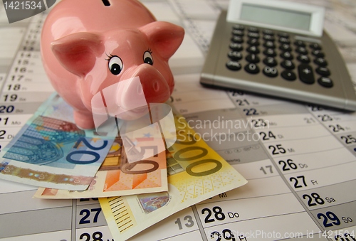 Image of Piggy Bank with calculator