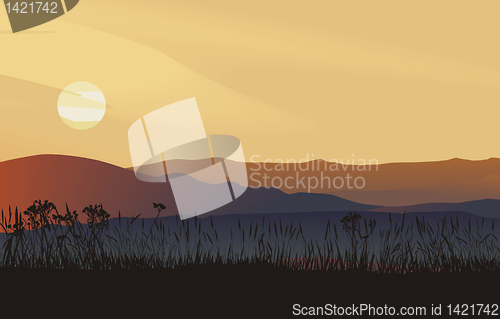 Image of Sunset in mountains