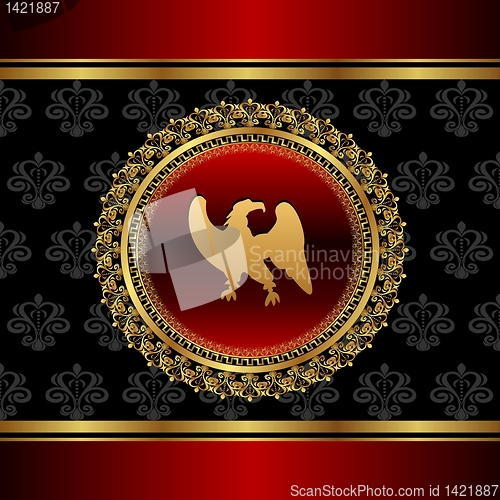 Image of vintage background with heraldic eagle