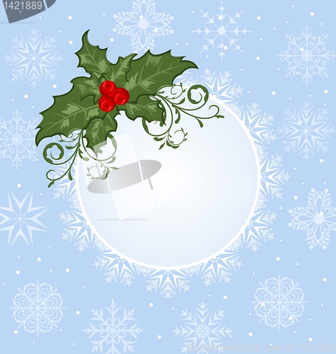 Image of Christmas celebration card with branch