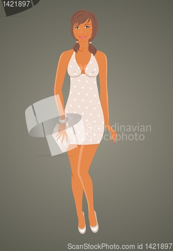 Image of fashion glamor girl in dress