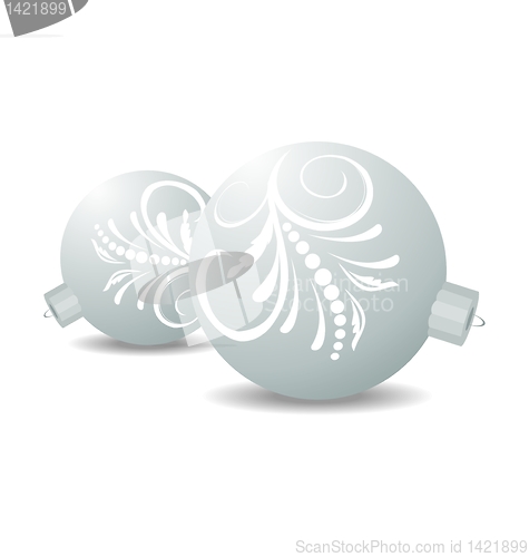 Image of Christmas balls isolated on white bacground
