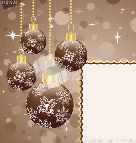 Image of Christmas balls with space for text