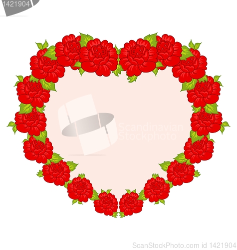 Image of beautiful flowers from heart