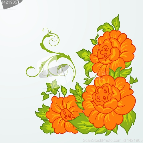 Image of cute orange flowers isolated