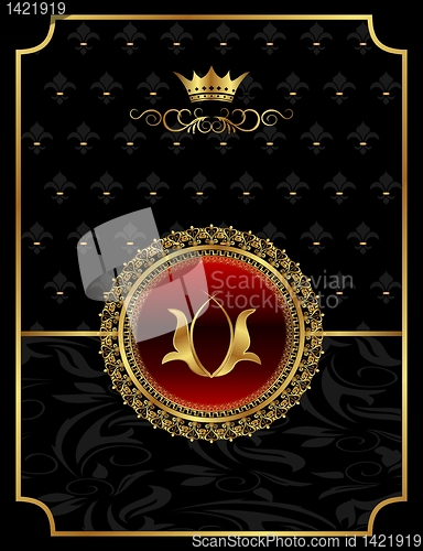 Image of vintage background with heraldic crown