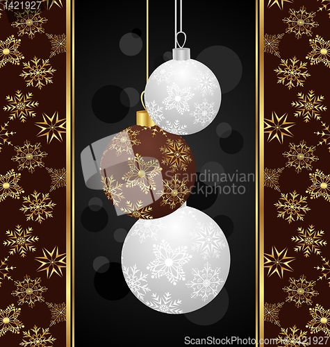 Image of cute Christmas card with balls