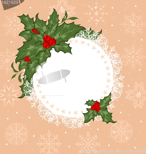 Image of Christmas celebration card with branch