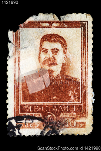 Image of stamp with Stalin portrait