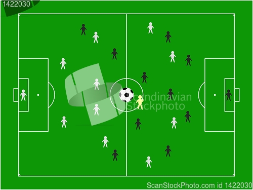 Image of football pitch with players 