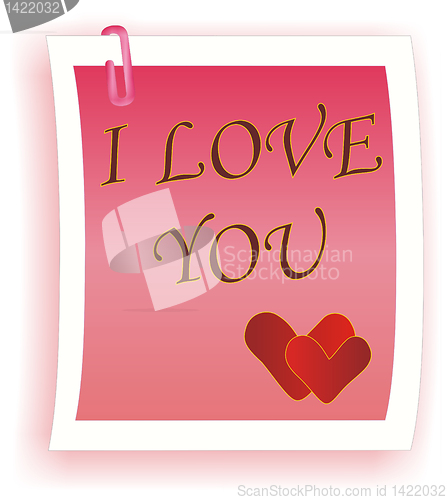 Image of I Love You note