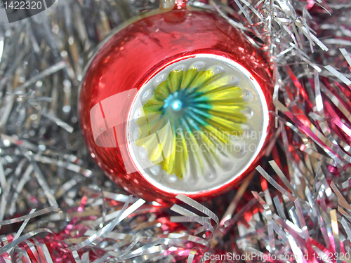 Image of Christmas bauble and tinsel