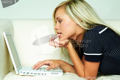 Image of Using laptop