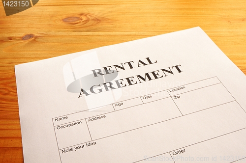 Image of rental agreement