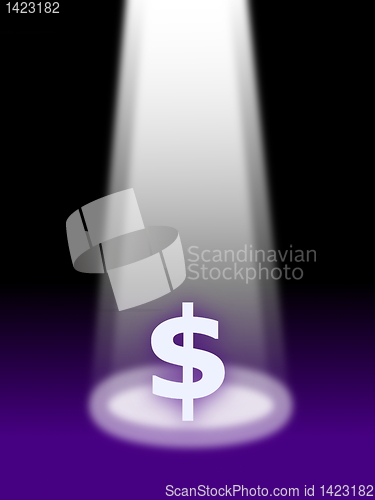 Image of money concept with spotlight