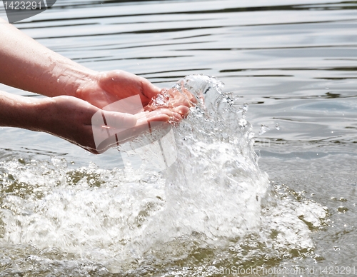 Image of hand an water