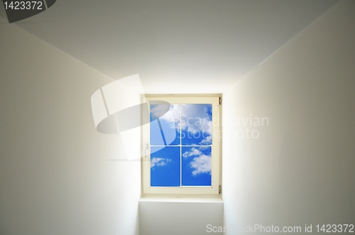Image of window and blue sky