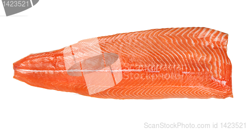 Image of salmon fillet isolated on a white background